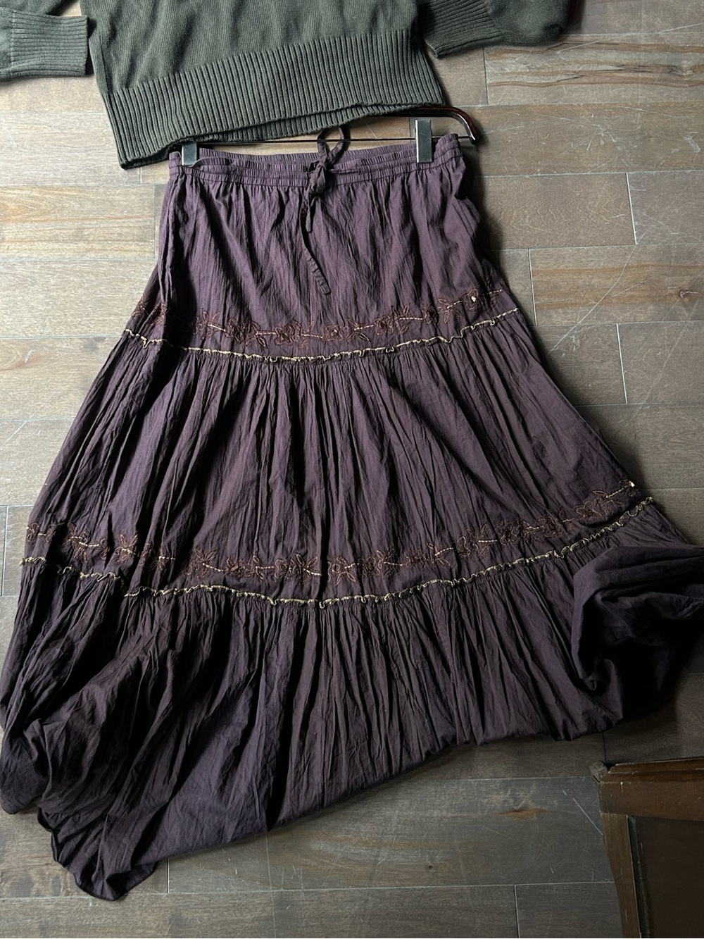 Women's Tiered Maxi Skirt - Deep Plum